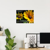 Black Eyed Susans met Bijbelvers Poster (Thuiskantoor)