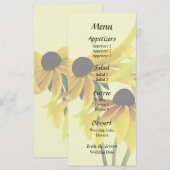 Black Eyed Susans met Curly Petals Weddenschap Men Menu (Voorkant / Achterkant)