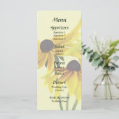 Black Eyed Susans met Curly Petals Weddenschap Men Menu (Staand voorkant)