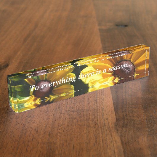 Black Eyed Susans met Gezegde Naambordje (Zijkant)