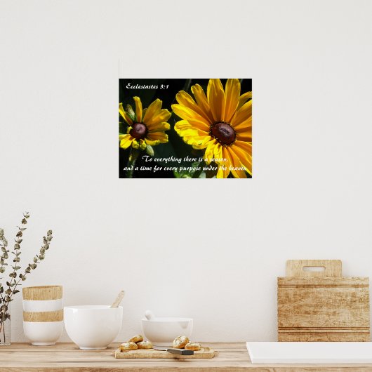 Black Eyed Susans met Scriptversie Poster (Keuken)