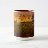 Black Eyed Susans, origineel van Gary Poling Tweekleurige Koffiemok (Center)