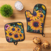 Black-Eyed Susans Ovenwant & Pannenlap Set (Top down)