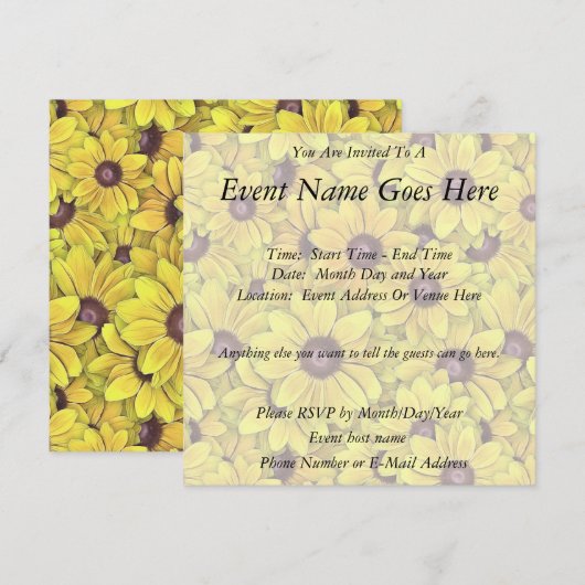 Black Eyed Susans Overal Kaart (Voorkant / Achterkant)