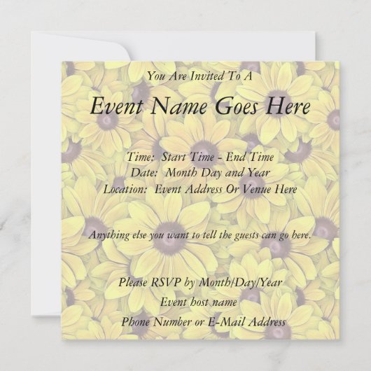 Black Eyed Susans Overal Kaart (Voorkant)