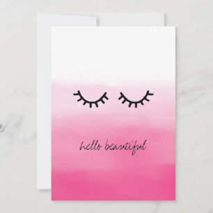 Black Eyelashes Pink Ombre Kaart