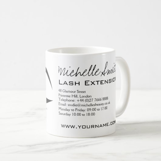 Black Eyeliner lash-henna make up-pictogram Koffiemok (Voorkant rechts)