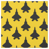 Black F-22 Raptor Fighter Jet Pattern on Yellow Stof (Close Up)