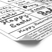 Black Fabric Font Paasonderschriften voor labels v Poster (Hoek)