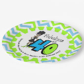 Black Fabulous met 40 40th Birthday Paper-Borden Papieren Bordje (Gekanteld)