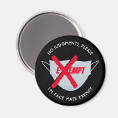 Black | FACE MASK-VRIJSTELLING Magneet (Voorkant / Achterkant)