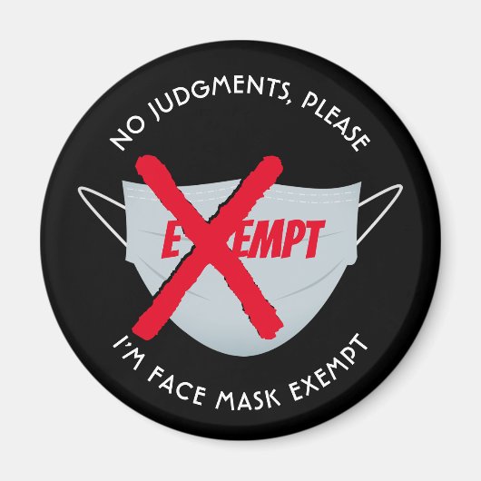 Black | FACE MASK-VRIJSTELLING Magneet (Voorkant)