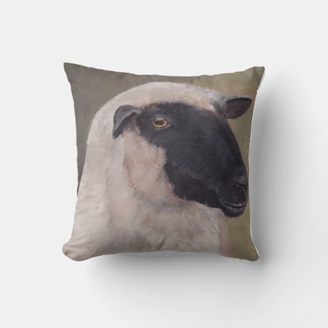 Black Face Sheep Art Pillow Kussen (Voorkant)