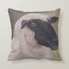Black Face Sheep Art Pillow Kussen