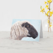 Black Face Sheep II-Wenskaart Kaart (Gele Bloem)