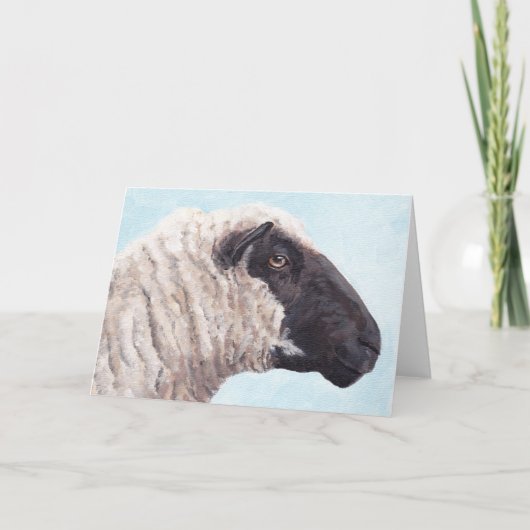 Black Face Sheep II-Wenskaart Kaart (Voorkant)