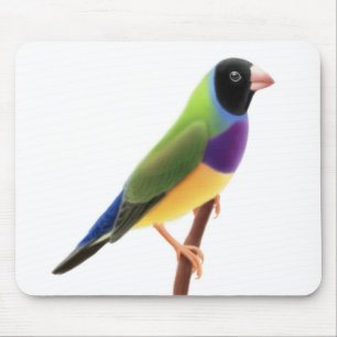 Black Faced Gouldian Finch Mousepad Muismat