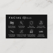 Black Facial Aftercare Advocations Post Instructio Visitekaartje (Achterkant)