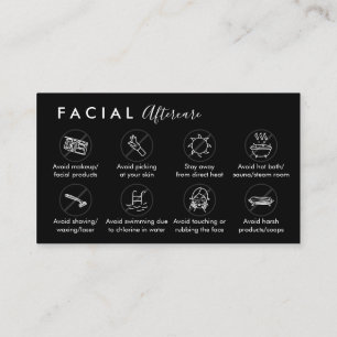 Black Facial Aftercare Advocations Post Instructio Visitekaartje