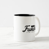 Black Fade letters Funk Fun oom met glas Tweekleurige Koffiemok (Voorkant rechts)