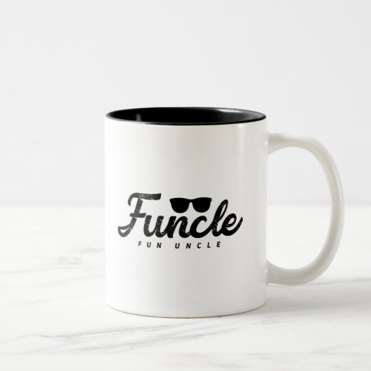 Black Fade letters Funk Fun oom met glas Tweekleurige Koffiemok (Rechts)