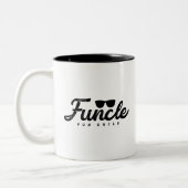 Black Fade letters Funk Fun oom met glas Tweekleurige Koffiemok (Links)