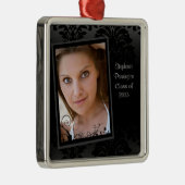 Black faded damask afstuderen foto-versiering metalen ornament (Rechts)