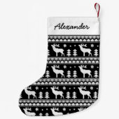 Black Fair Isle-kerstkeukenpatroon Kleine Kerstsok (Achterkant)