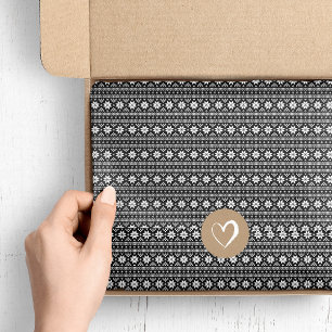 Black Fair Isle-kerstkeukenpatroon Tissuepapier