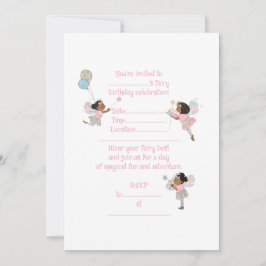 Black Fairies verjaardagsuitnodiging Kaart