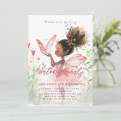 Black Fairy Ballerina verjaardagsfeestje Kaart (Staand voorkant)