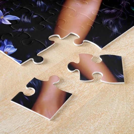 Black Fairy Girl At Night Puzzle Legpuzzel (Zijkant)