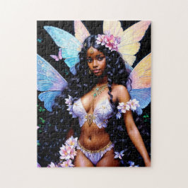 Black Fairy Girl At Night Puzzle Legpuzzel