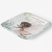Black Fairy Girl Baby shower Papieren Bordje (Gebogen)