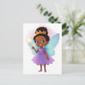 Black Fairy Girl Postcard Briefkaart (Staand voorkant)