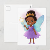Black Fairy Girl Postcard Briefkaart (Voorkant / Achterkant)