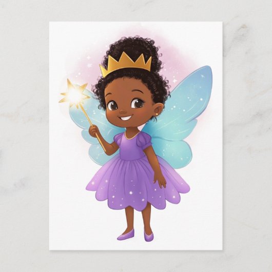 Black Fairy Girl Postcard Briefkaart (Voorkant)