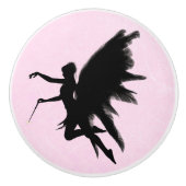 Black Fairy God Moeder Pink Knob Keramische Knop (Voorkant)