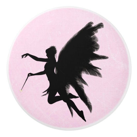 Black Fairy God Moeder Pink Knob Keramische Knop (Voorkant)