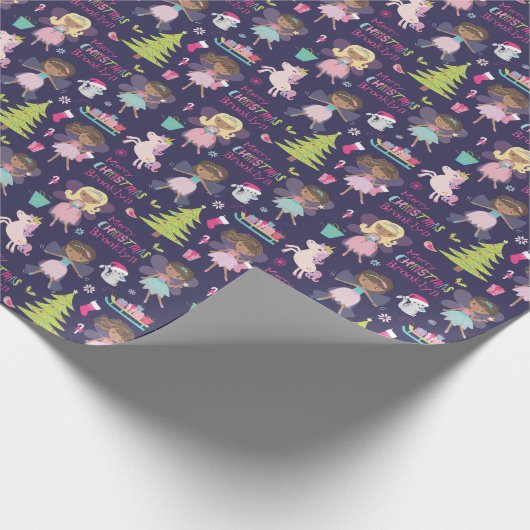 Black Fairy Kerstmis op maat Cadeaupapier (Hoek)