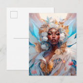 Black Fairy Queen Fantasy Art Briefkaart (Voorkant / Achterkant)