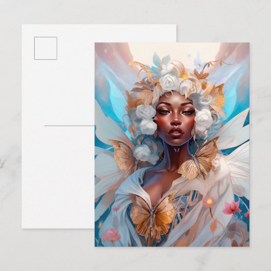 Black Fairy Queen Fantasy Art Briefkaart (Voorkant / Achterkant)