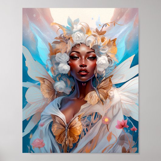 Black Fairy Queen Fantasy Art Poster (Voorkant)