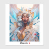 Black Fairy Queen Fantasy Art Sticker (Vel)