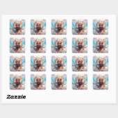 Black Fairy Queen Fantasy Art Vierkante Sticker (Vel)