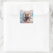 Black Fairy Queen Fantasy Art Vierkante Sticker (Tas)