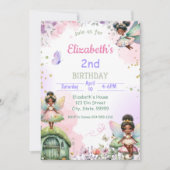 Black Fairy verjaardagsuitnodiging voor meisjes Kaart (Voorkant)