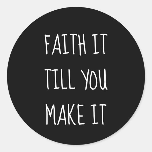 Black Faith IT Classic Round Sticker (Voorkant)