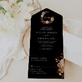 Black Fall Wedding All In One Uitnodiging