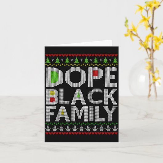 Black Family 2025 Afro Christmas Tree Santa Pj Mat Kaart (Gele Bloem)